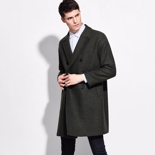 Wool Drop Shoulder Double Breasted Coat