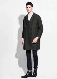 Wool Drop Shoulder Double Breasted Coat