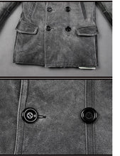 Thick Double Breasted Leather Jacket